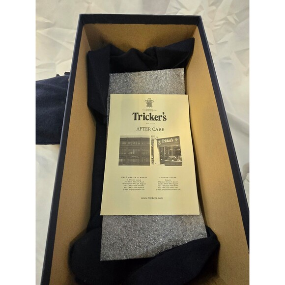 Tricker's Whitman Black Box Derby Brogues Shoes Made In England - Picture 11 of 12